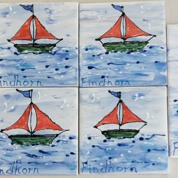 Findhorn sailing boat tiles