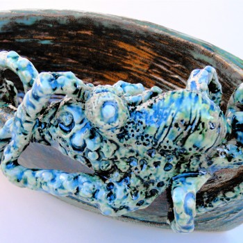 Large Octopus Boat 2021 Stoneware Rebecca Stuart small small file