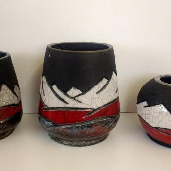 Raku Mountain Pots