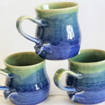 Stack marine blue apple green espresso mugs